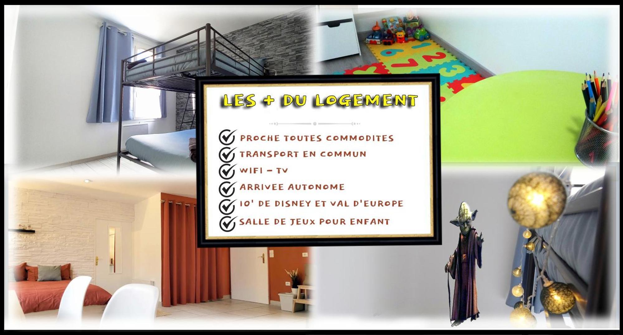 Appartement Avec Salle De Jeux Privee,10Min De Disney Transport En Commun 6 Couchages Chanteloup En Brie Exterior foto